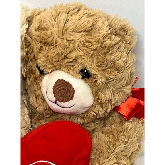 Valentine Teddy Bears Holding Heart Love You Couple Plush 12 Inch Stuffed Animal - Picture 6 of 13